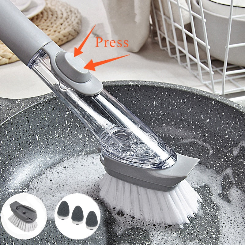 2-in-1 Soap Dispensing Dish Cleaning Brush